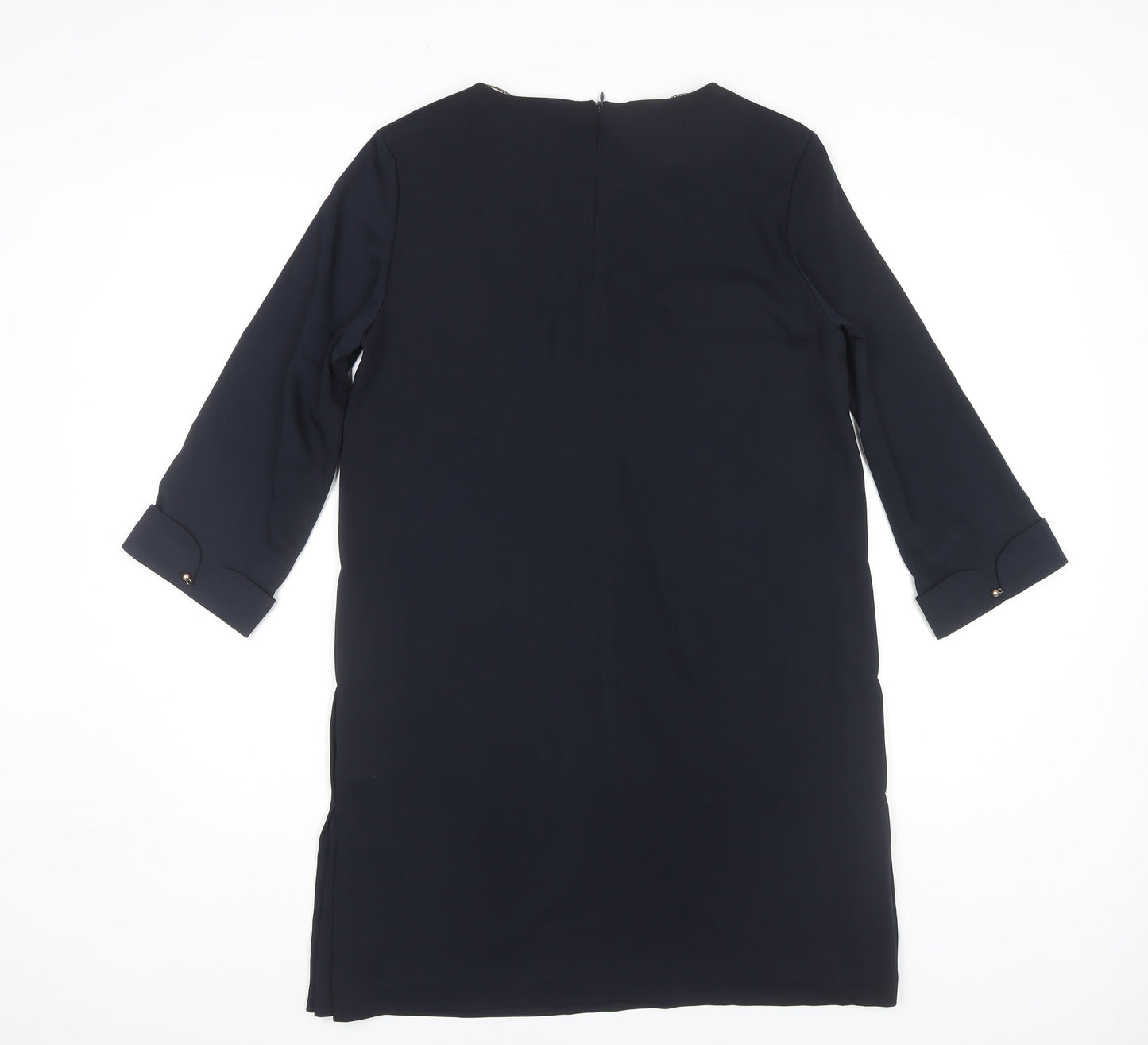 Zara Women's Blue Shift Dress M 3/4 Sleeve