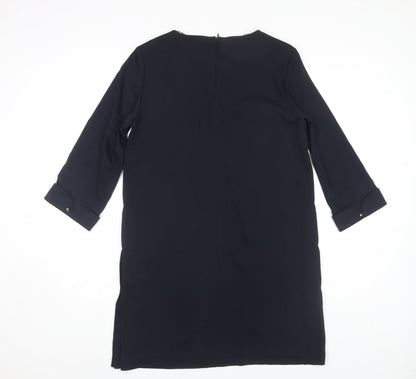 Zara Women's Blue Shift Dress M 3/4 Sleeve