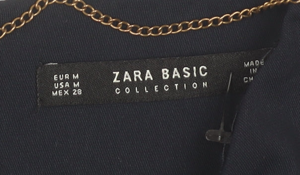 Zara Women's Blue Shift Dress M 3/4 Sleeve