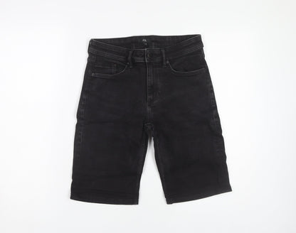 River Island Men's Black Casual Denim Shorts Size 28