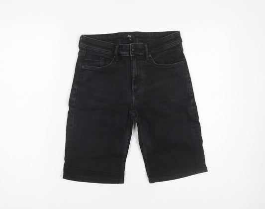 River Island Men's Black Casual Denim Shorts Size 28
