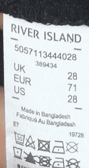 River Island Men's Black Casual Denim Shorts Size 28