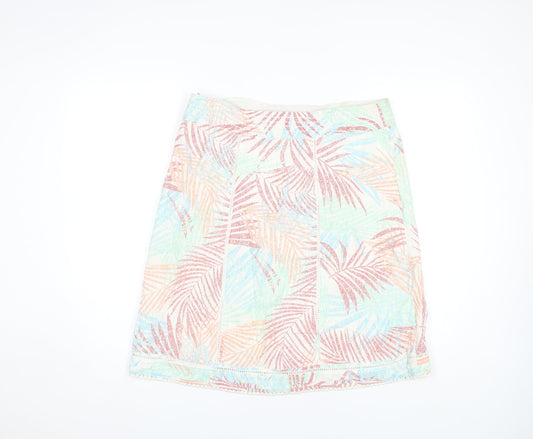 Fat Face Women's Multicoloured Cotton Skirt Size 14