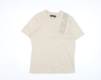 Religion Men’s Beige Crew Neck T-Shirt, Size L