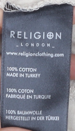 Religion Men’s Beige Crew Neck T-Shirt, Size L