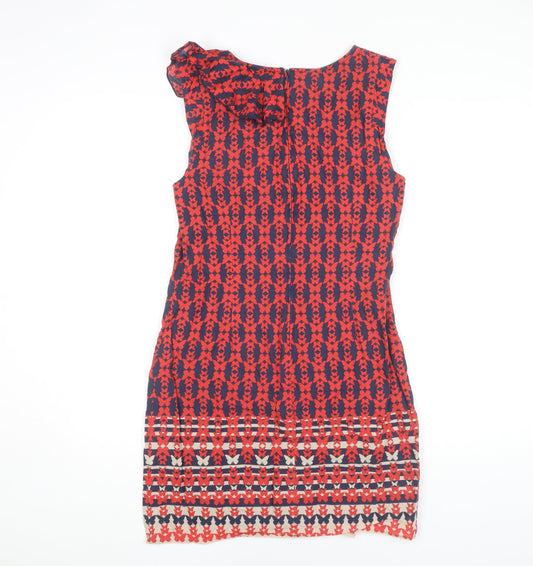 Oasis Women's Red Geometric Shift Dress Size 12