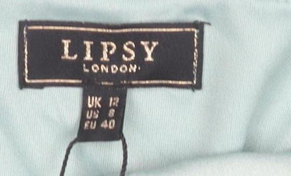 Lipsy London Women's Green Party Dress, Size 12, Ruffle Accents