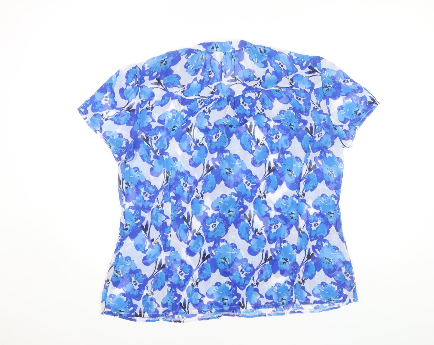Womens UK Size 14 Kaliko Blue Basic Blouse