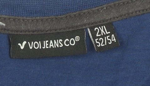 Voi Jeans Co Men's Blue 2XL Crew Neck T-Shirt