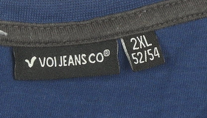 Voi Jeans Co Men's Blue 2XL Crew Neck T-Shirt