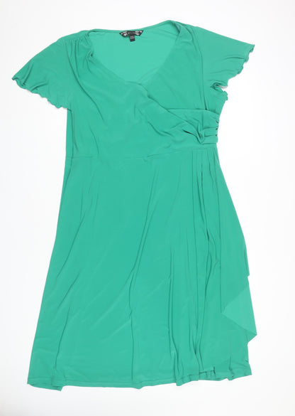 Joanna Hope Women's Green V-Neck Dress Size 22