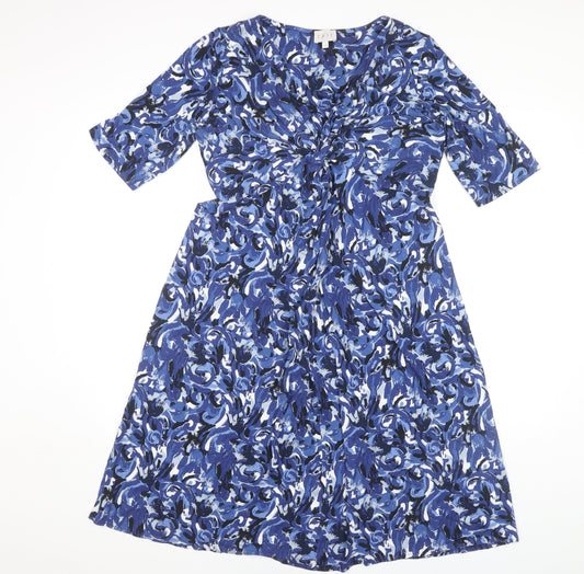 East Women's Blue A-Line Dress, M, Floral, Spring/Summer