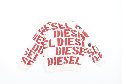 Diesel Boys White Graphic Print Sweatshirt Size 6