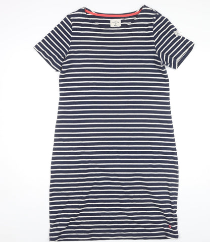 Joules Women's Blue Striped T-Shirt Dress Size 14