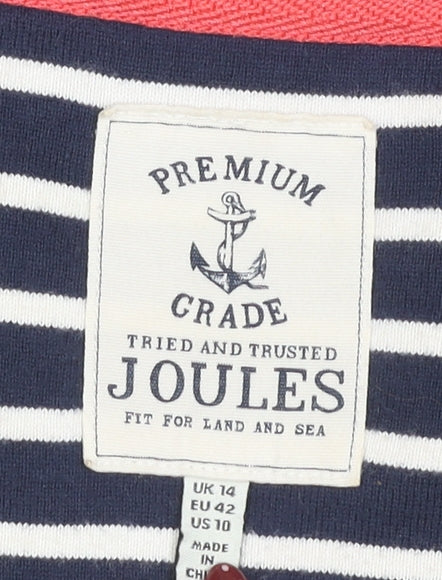 Joules Women's Blue Striped T-Shirt Dress Size 14