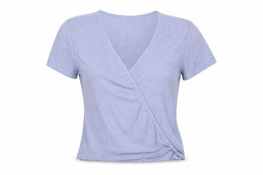 Womens UK Size XS Urban Outfitters Blue Wrap T-Shirt