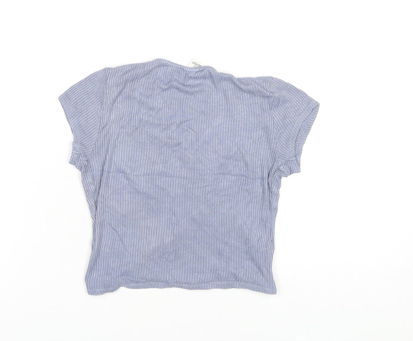 Womens UK Size XS Urban Outfitters Blue Wrap T-Shirt