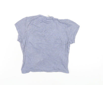 Womens UK Size XS Urban Outfitters Blue Wrap T-Shirt