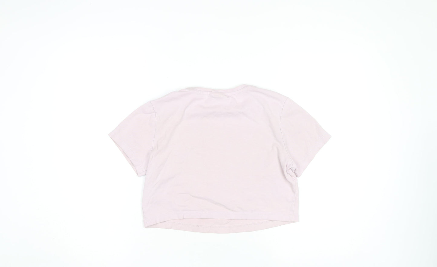 Womens UK Size L Disney Pink Cropped T-Shirt