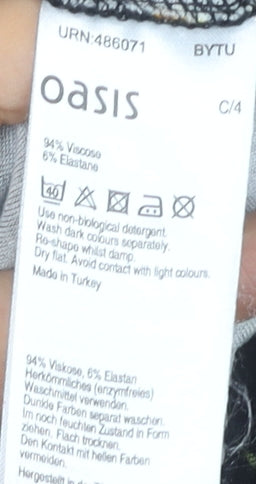 Oasis Women's Black Floral A-Line Skirt Size S