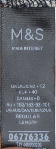 Marks and Spencer Women Black Floral Dress Size 12