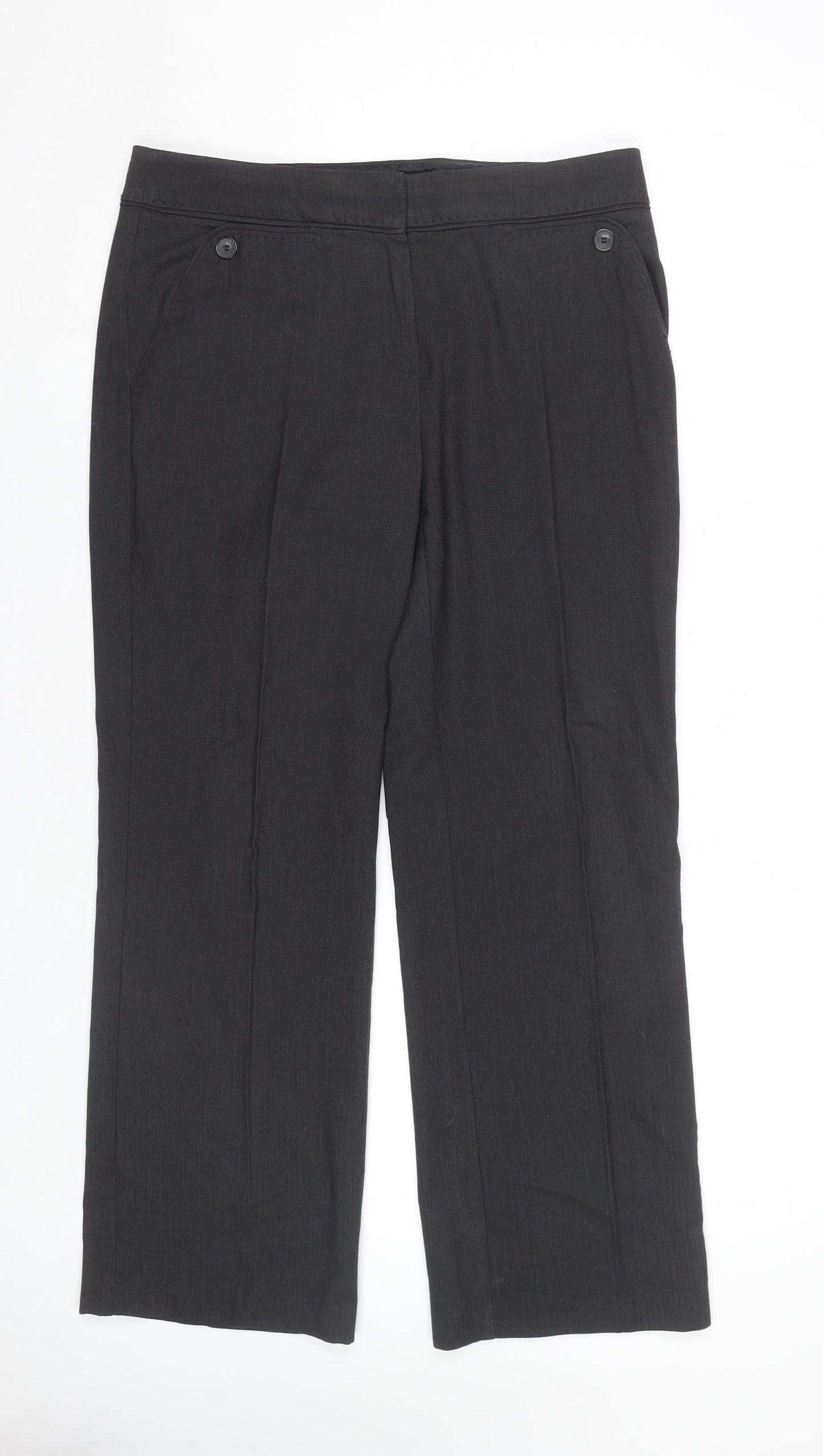 Womens UK Size 12 Marks and Spencer Regular Fit Dress Pants Black Trousers