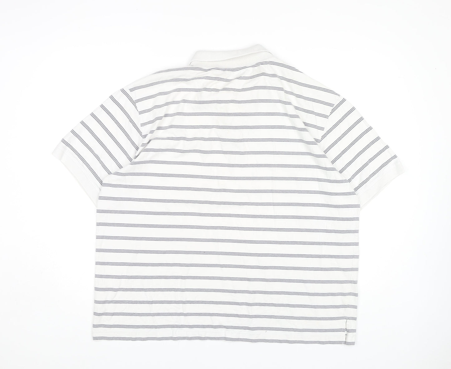 Southbay Men's White Striped Polo Shirt XL