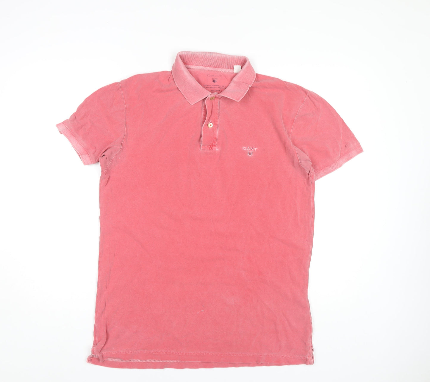 Gant Men's Pink Polo Shirt L Short Sleeve Cotton