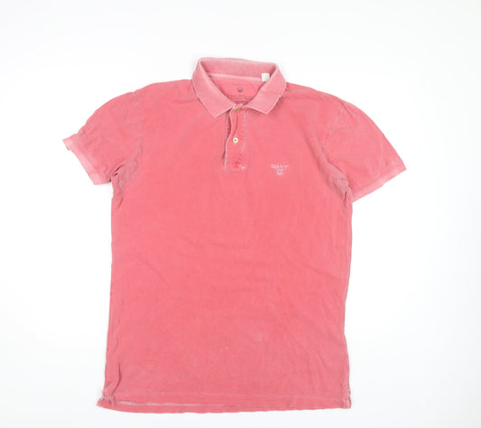 Gant Men's Pink Polo Shirt L Short Sleeve Cotton