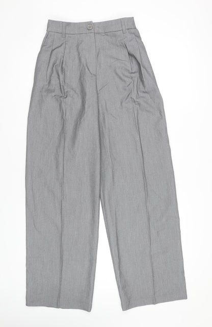 Womens UK Size 4 Monki Relaxed Fit Dress Pants Grey Trousers