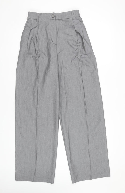 Womens UK Size 4 Monki Relaxed Fit Dress Pants Grey Trousers