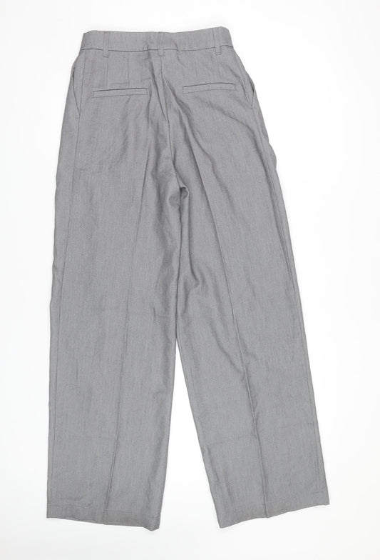Womens UK Size 4 Monki Relaxed Fit Dress Pants Grey Trousers