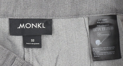 Womens UK Size 4 Monki Relaxed Fit Dress Pants Grey Trousers