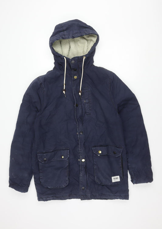 Mens UK Size S Unknown Blue Parka Coat