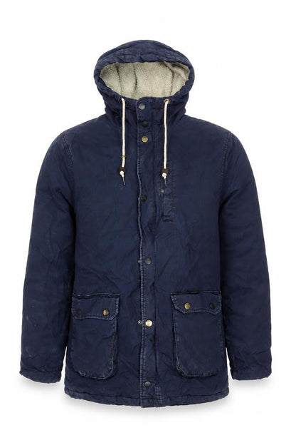 Mens UK Size S Unknown Blue Parka Coat