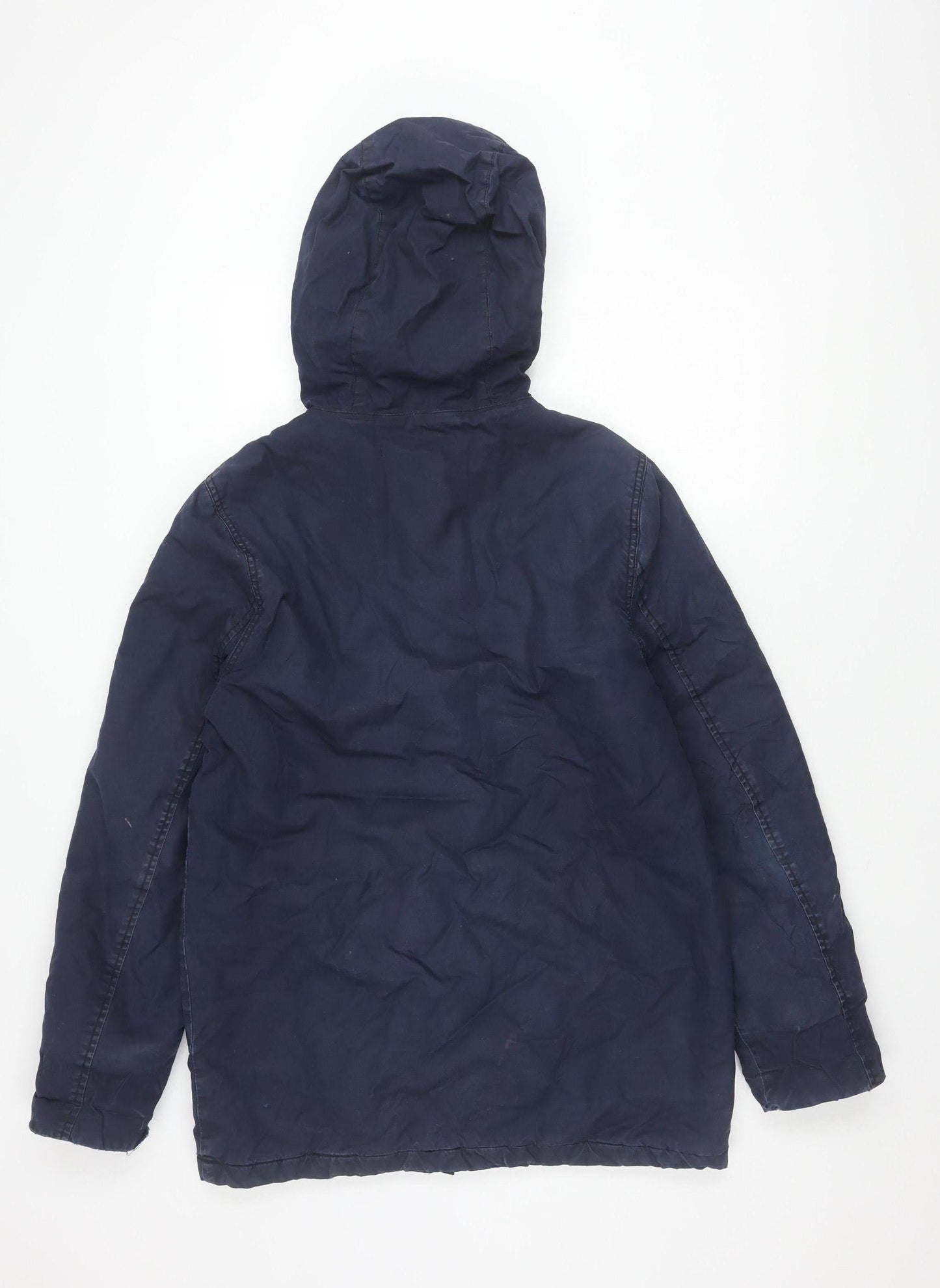Mens UK Size S Unknown Blue Parka Coat