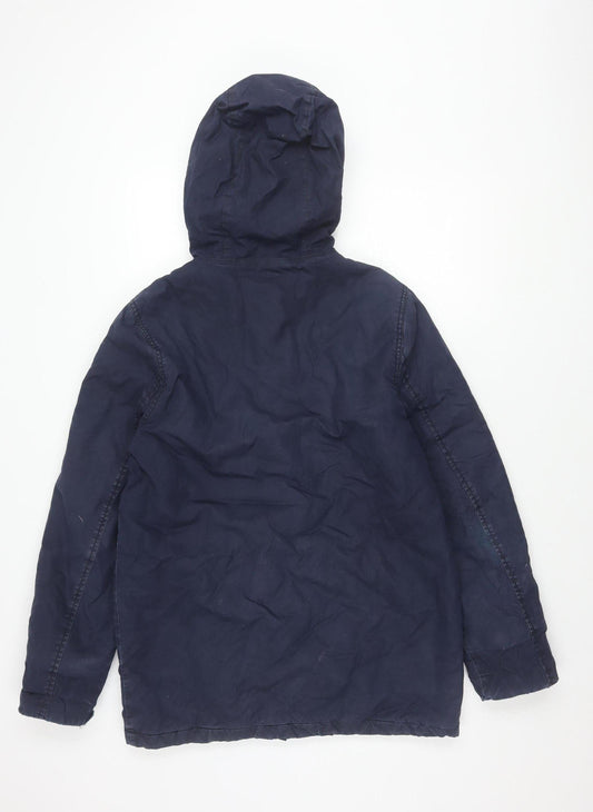 Mens UK Size S Unknown Blue Parka Coat
