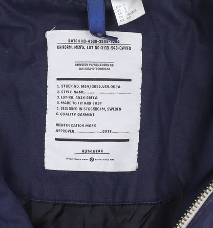 Mens UK Size S Unknown Blue Parka Coat