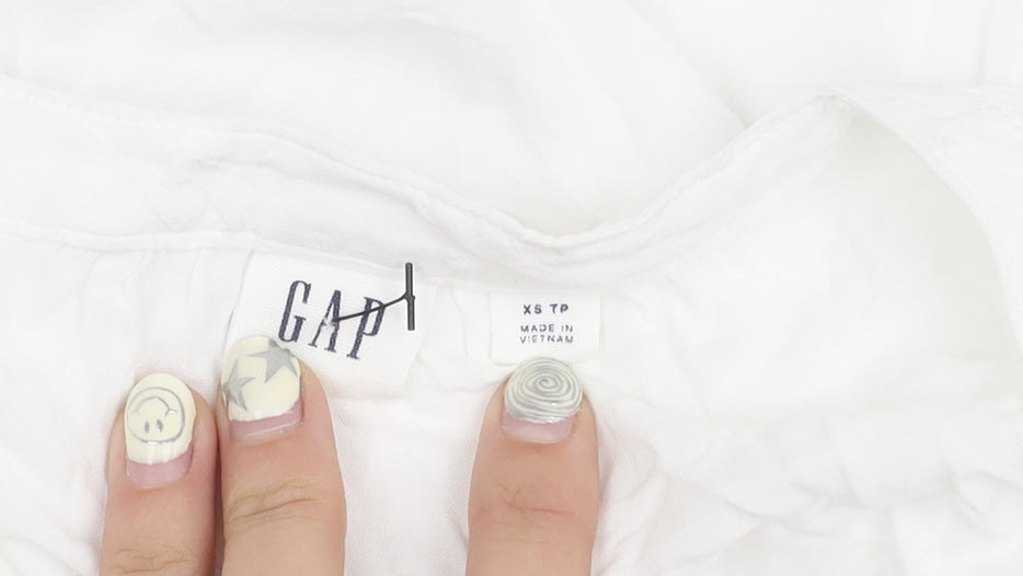 GAP Women's White Blouse XS, Sleeveless, Cotton