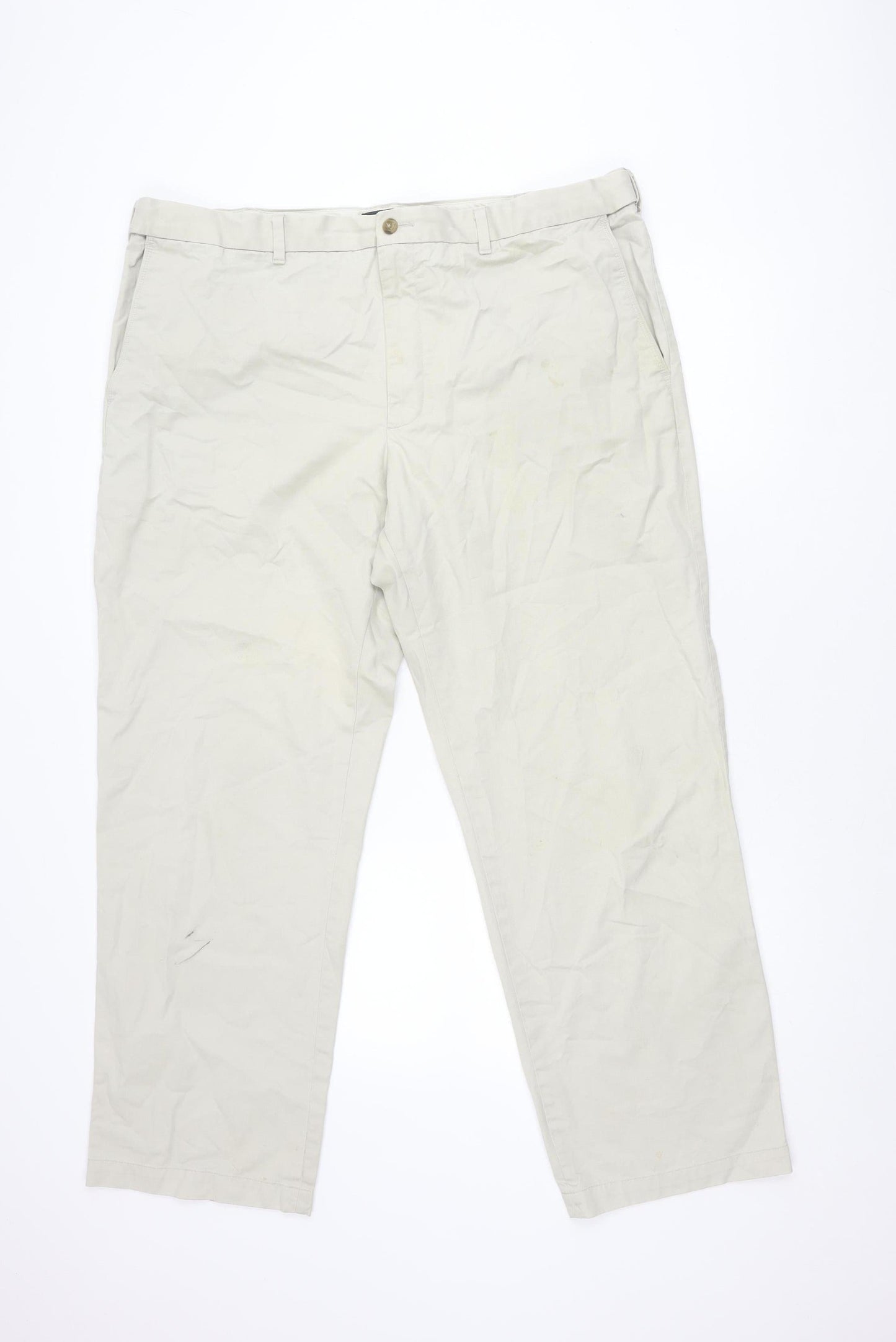 Marks and Spencer Men's Beige Cotton Trousers 42W 31L