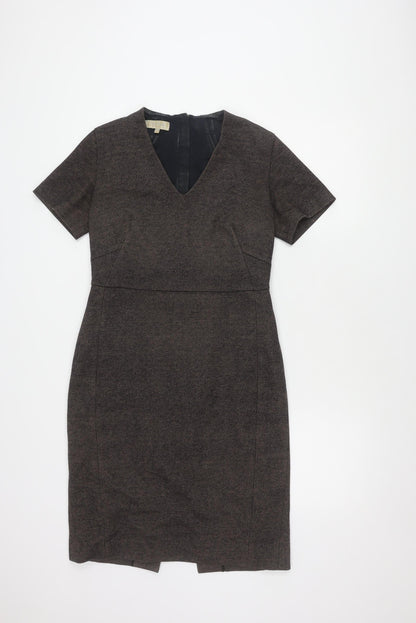 Hobbs Women's Sheath Dress, Brown Herringbone, Size 10, Classic Business