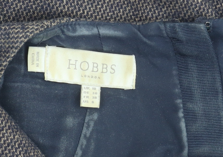 Hobbs Women's Sheath Dress, Brown Herringbone, Size 10, Classic Business