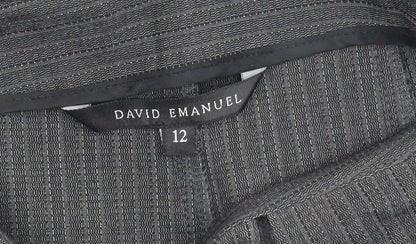 David Emanuel Women's Grey Skirt, Size 12, Elegant Design