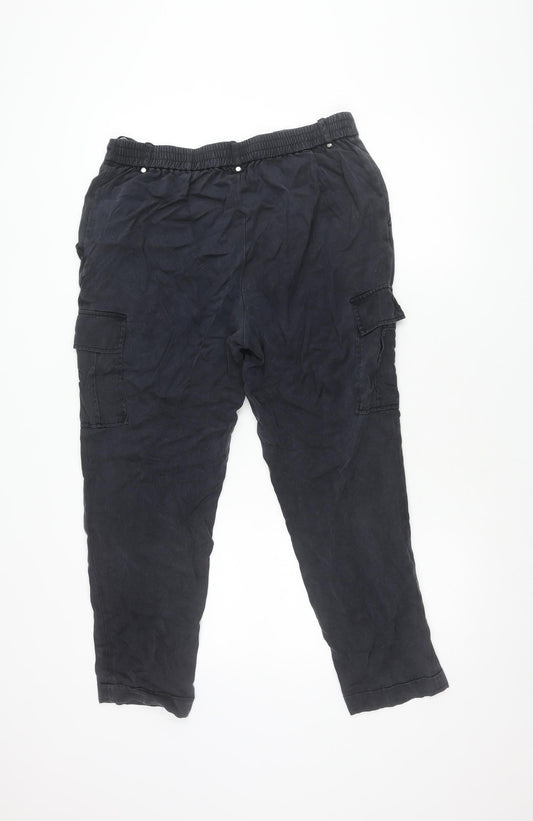 Mint Velvet Women's Black Cargo Trousers Size 12