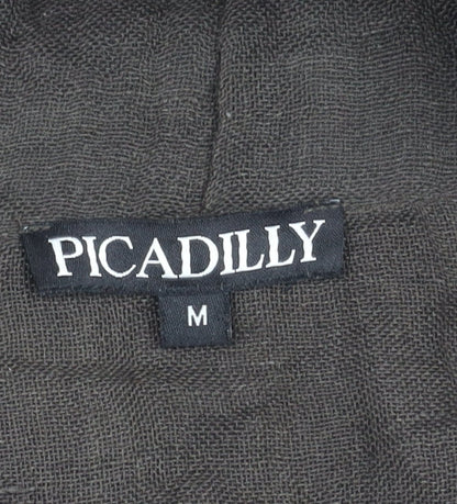 Picadilly Women’s Black Button-Up Blouse, Medium, Casual Chic