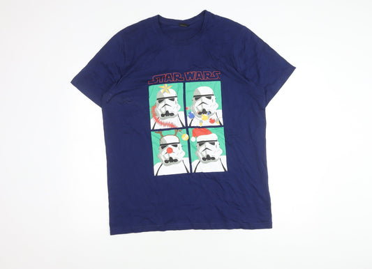 Star Wars Men's Large Blue Christmas Stormtrooper T-Shirt