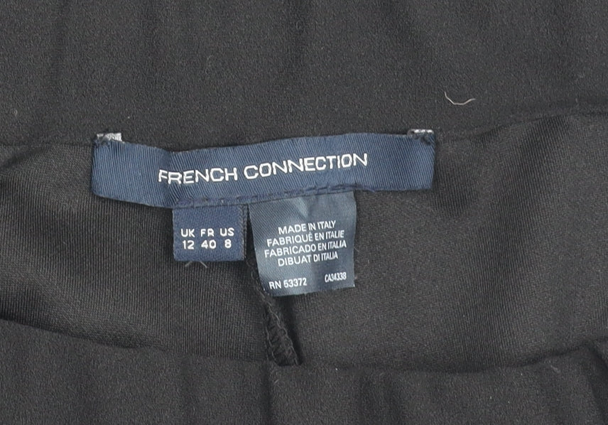 Womens UK Size 12 French Connection Regular Fit  Black Trousers