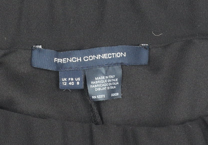 Womens UK Size 12 French Connection Regular Fit  Black Trousers