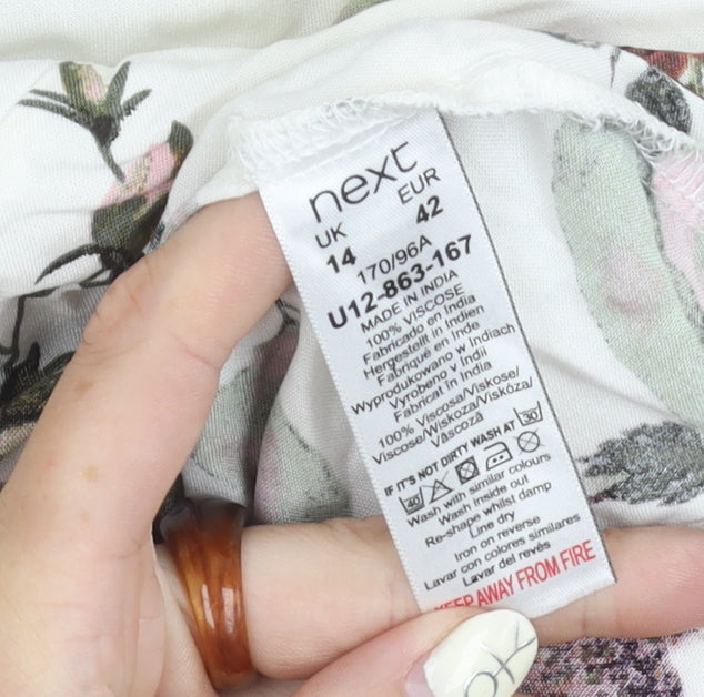 Next Women's Floral Dress Multicoloured Size 14 Sleeveless