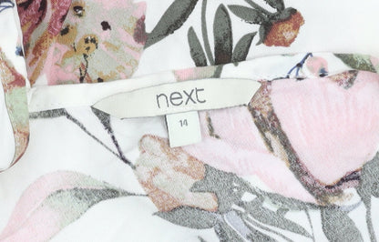 Next Women's Floral Dress Multicoloured Size 14 Sleeveless